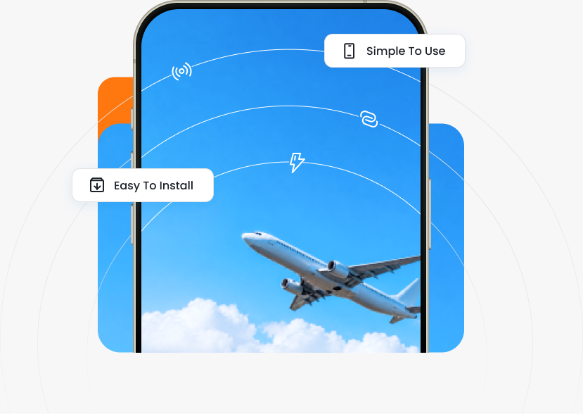 Linklan eSIM phone connecting during a flight Linklan eSIM phone connecting during a flight