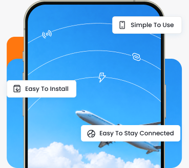 Linklan eSIM phone connecting during a flight Linklan eSIM phone connecting during a flight